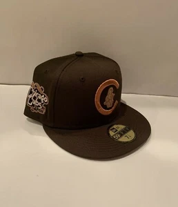 Gorra ajustada marrón MLB de los Chicago Cubs talla 7 1/8 con ala UV rosa Serie Mundial 1908 - Imagen 1 de 5