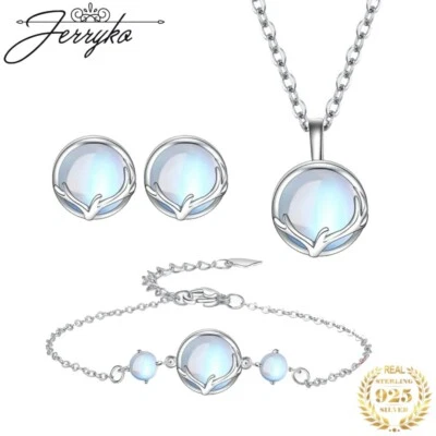 Damen Schmuck Set 925 Sterling Silber Halskette Ohrringe Anhänger Geschenk - Bild 1 von 4