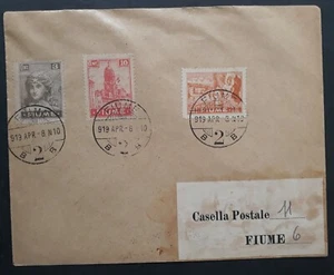 VERY RARE 1919 Fiume Pictorial Series FDC ties 3 stamps cancelled Fiume - Picture 1 of 3