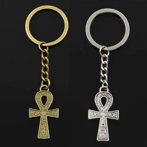Portachiavi Auto Croce Ankh Vita Faraone Egiziano Bronzo/ Argento Vintage Unisex - Imagen 1 de 5