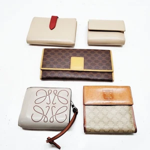 Celine Loewe Cartera Larga Billetera Juego de 5 Cuero Beige 4800794 - Imagen 1 de 11