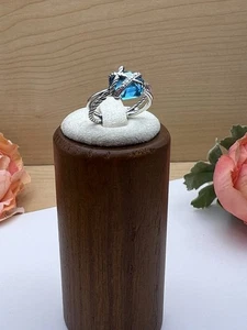 David Yurman Blautopas & Diamanten Zopfmuster Wickelring 9 - Bild 1 von 22