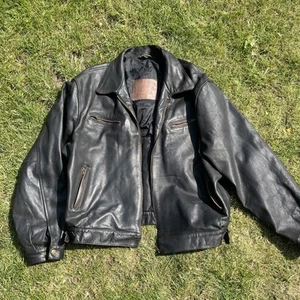 Brown Leather Motorcycle Jacket Vintage Club Classic - Picture 1 of 8