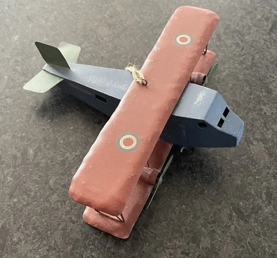 Vintage Thin Metal Bi-plane - Image 1 of 4