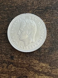 1984 Spain One 1 Peseta King Juan Carlos I Actual Coin TB1757* - Picture 1 of 2