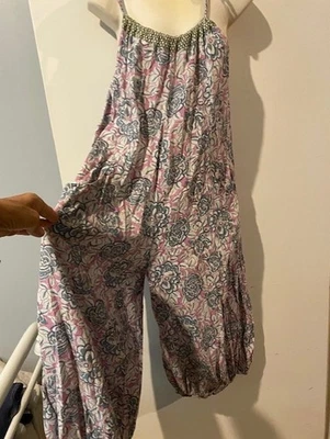 BOOM SHANKAR batik print jumpsuit size 14 - image 1 of 4