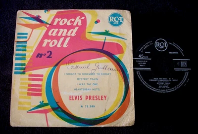 EP ELVIS PRESLEY ROCK AND ROLL N°2 POCHETTE BATTERIE ORIGINALE FRANCE 1956 - Photo 1/4