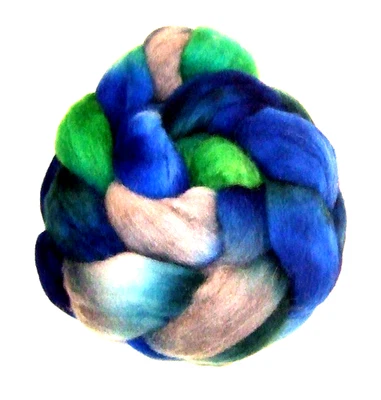 Soft Blue & Green Needle Felting Spinning Wool Fiber Roving 3.5 oz. - NEW (#15) - Image 1 of 4