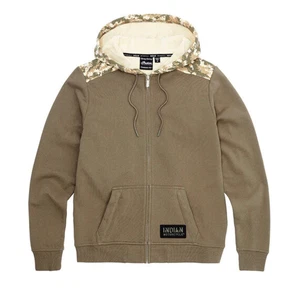 POLARIS INDIAN WOMENS STENCIL BLOCK ICON GREEN KHAKI HOODIE SIZE L #283318309-KH - Picture 1 of 4