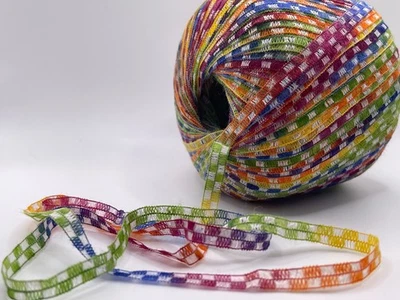 Berlini Race Track Ribbon Yarn #1 Interlagos Semi-Sheer Cotton Nylon 50gr 120y - Image 1 of 4