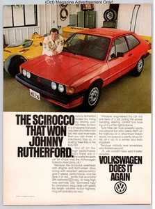 Volkswagen Scirocco Johnny Rutherford Racing Sports Car Vtg 1981 Advertisement - Picture 1 of 5