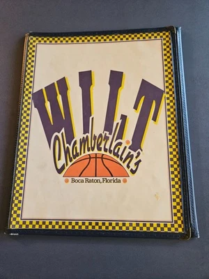 罕见 WILT CHAMBERLAIN "Wilt Chamberlain's Restaurant" 菜单 - 佛罗里达博卡拉顿 — 第 1/3 张图片
