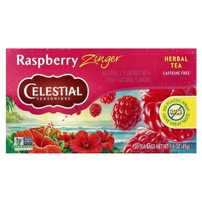 Herbal Tea, Raspberry Zinger®, Caffeine Free, 20 Tea Bags, 1.6 oz (45 g) - Image 1 of 3