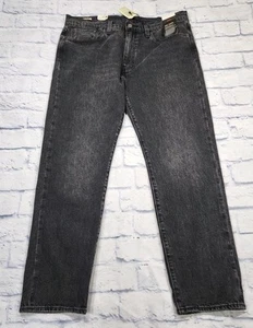 Levis Premium 502 MEN 36X30 Taper Selvedge Denim Jeans Stretch Artists Eye Black - Picture 1 of 15