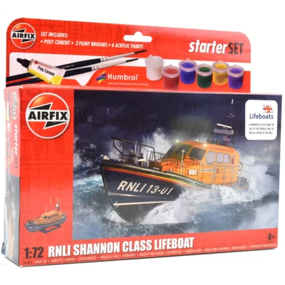 RNLI SHANNON CLASS LIFEBOAT STARTER SET KIT 1:72 Airfix Kit Navi Nouveau modèle - Photo 1/3