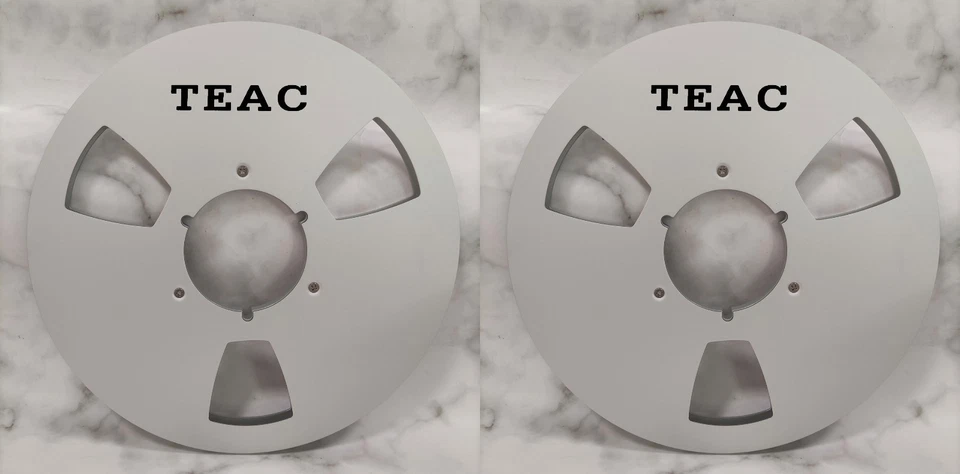 Un par de carretes de cinta plateados TEAC de 10,5"" carrete de aluminio de alta calidad Foto 1 de 4