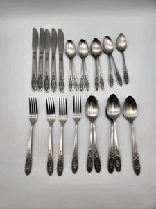 T & N Stylecraft Stainless Flatware Victorian Rose Vignette Lot Japan 23 Pieces - Picture 1 of 6