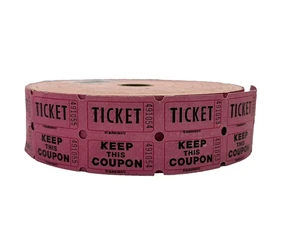 Amscan Double Roll Raffle Auction Giveaway Pink Door Prize Event Tickets - New - Picture 1 of 6