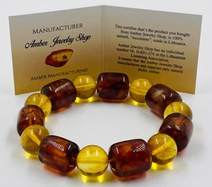 Bracciale di perle d'ambra braccialetto di ambra baltica naturale gioielli... - Foto 1 di 10