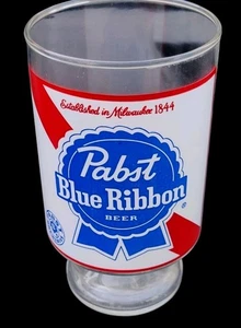 Pabst Blue Ribbon - 28 oz - Beer Glass - 6.75 ins tall - Classic PBR Bar Decor - Picture 1 of 6