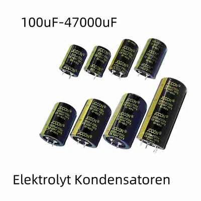 MARKENLOS Snap-In 100uF to 47000uF ELKOS Kondensatoren 25V - 450V Radial Elektrolyt