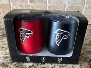Two Pk New Atlanta Falcons NFL  Bling Design 12oz Stemless Tumblers Red/Blk E13 - Picture 1 of 3