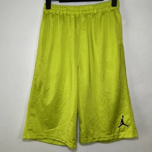 Nike Air Jordan Basketball Shorts Youth Boys XL Neon Green 12” Inseam Pull On - Picture 1 of 8