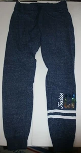 Used Justice Girls 14 year Pull On Sweatpants Blue w CHEER Sequin on Leg Soft - Picture 1 of 3