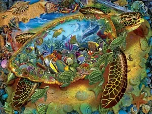 Sunsout 1000 Piece Jigsaw Puzzle - Sea Turtle World - Picture 1 of 1