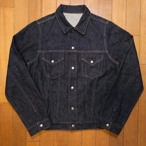 NWOT BEAMS Plus Made in Japan Pearl Snap Denim Trucker Jacket Indigo Blue Medium - Picture 1 of 15