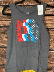 Disney Mickey Mouse Tank Top Sz Medium Sleeveless Boys STARS Red, White & Blue - Picture 1 of 4
