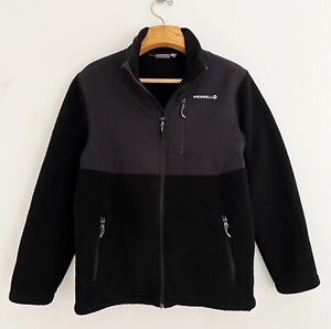 MERRELL Men's Jacket Sz M Fleece Black Full Zip Pockets Outdoors High Collar