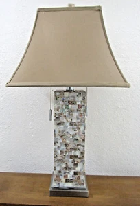 Pier 1 Cannon Seashell and Crystal LED Table Lamp with Shade  - Picture 1 of 12