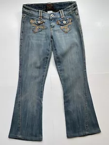 Z Cavaricci Vintage Damenjeans mit Wirbel mittlerer Höhe kurz capriblau Größe 3 - Bild 1 von 15