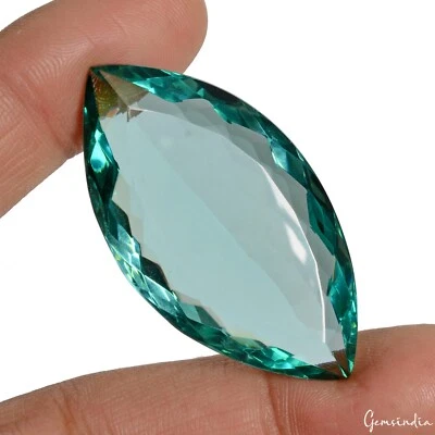 85.30 Ct Hydro Aquamarine Marquise Cut Faceted Lab-Created Loose Gems 48x25x28mm - Image 1 of 4