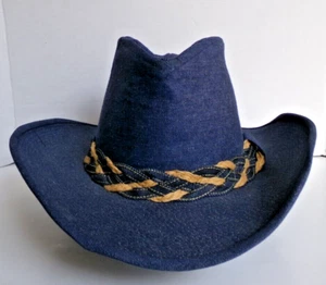 Vintage Resistol Blue Denim Small Cowboy Hat Size 6 7/8 - Picture 1 of 16