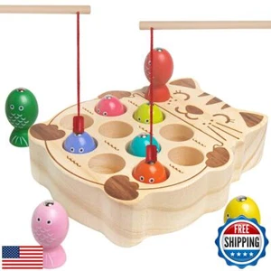 Gioco Pesca per Bambini 3-5,Legno Montessori Educazione Prescolare Imparare Mano - Foto 1 di 5