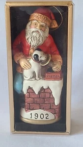 Memories of Santa Ornament Circa 1902 Santa Claus & Nipper 1995 Signed D Warner - Picture 1 of 7