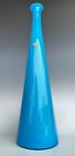 Empoli Italy Blue Cased Glass Genie Bottle Decanter 20 3/8" Tall With Label