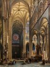 Interior the Cathedral of Ameins, Jules Victor Genisson, Art Print Poster14