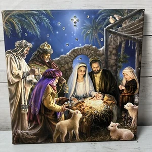Dona Gelsinger The Nativity Pizazz Print Sworovski Crystals 10” Print Christmas - Picture 1 of 8