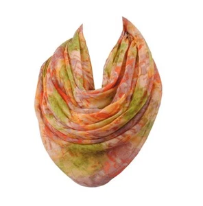 --Women Mixed Color Cotton Voile Scarf Colorful Printed Summer Shawl Autumn W... - Picture 1 of 5