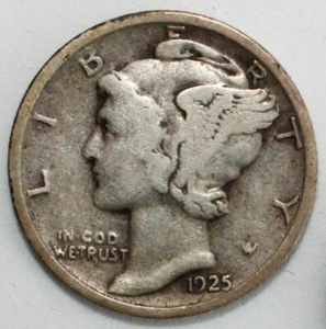 1925 P Merkur Groschen zirkuliert 90% Silber sehr gut sehr gut bis fein F - Bild 1 von 2