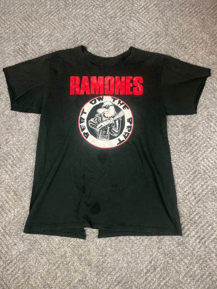 Camisa De Colección Ramones Tour 1996 Final Tour Talla XL Beat on the Brat! Thrashed Foto 1 de 4