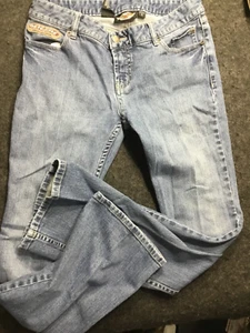 Harley Davidson Mid Rise Boot Cut Jeans Size 6 Petite Embroidered - Picture 1 of 6