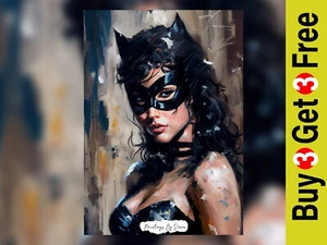 Mysterious Oil Painting Masked Vigilante Print 5"x7" on Matte Paper - Art - Picture 1 of 6