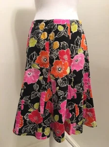 Chadwicks Women Floral A Line Skirt Side Zip Flare Size 10 - Picture 1 of 9