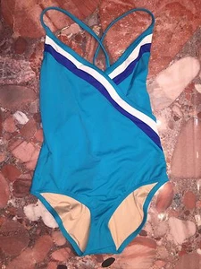 J.Crew Blue V-Neck One-piece Swimsuit Women's 4 Nwt - Picture 1 of 2