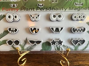 Sesmez Plant Personality Magnets Set of 12 Funny Eyes & Mouths for Leaves NIP - Picture 1 of 4