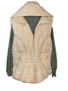 Damen 18/20 Kapuze gesteppte Oberbekleidung Weste Jacke cremeweiß Lane Bryant - Bild 1 von 10